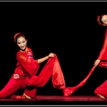 Chinese dancers on stage.